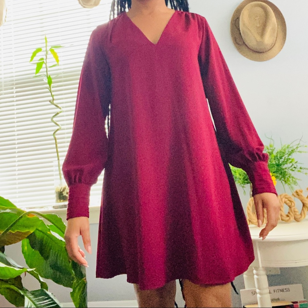 A New Day - Burgundy Dress